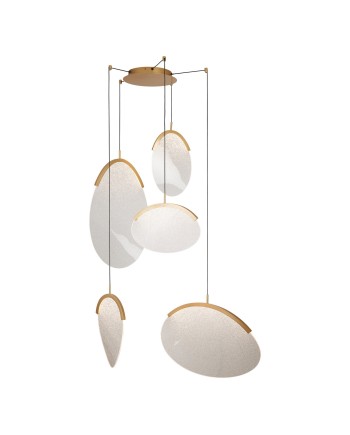 OASIS * LAMPARA LED 72W ORO - 5 COLGANTES - DIMABLE TRIAC